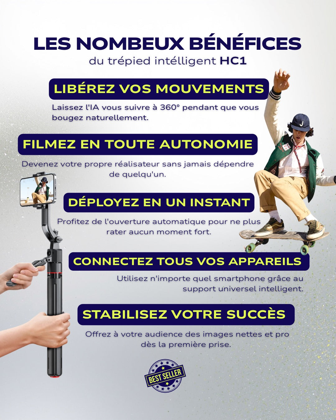 Le Trépied Intelligent - Votre Caméraman Privé, Partout avec Vous