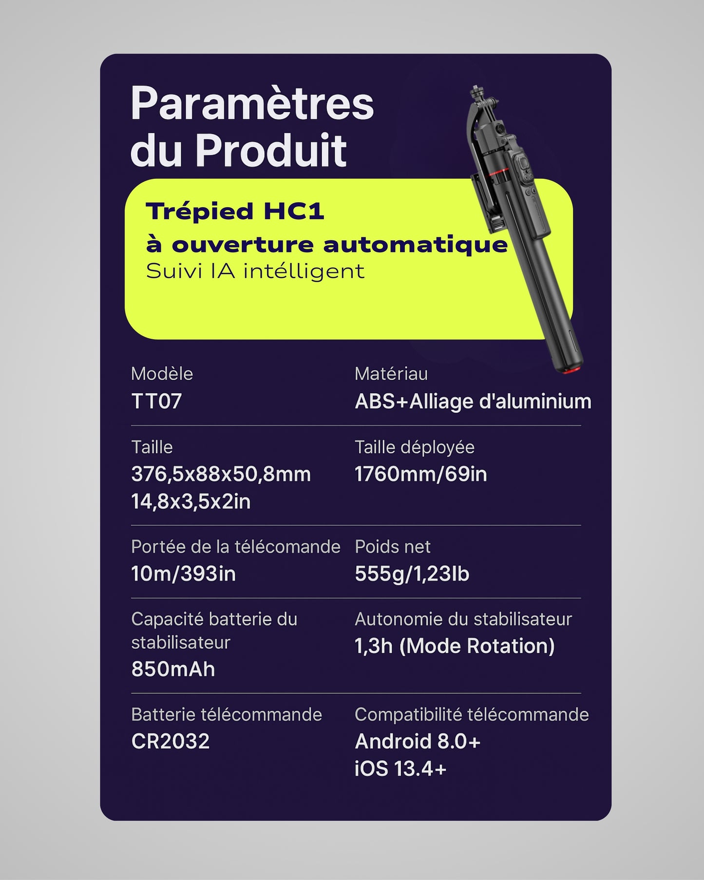 Le Trépied Intelligent - Crée sans te soucier du cadrage