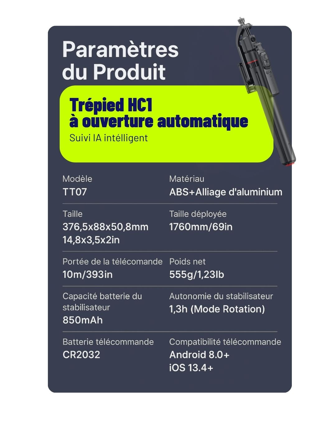 Le Trépied Intelligent - Votre Caméraman Privé, Partout avec Vous